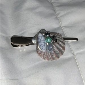 Mermaid style sea shell hair clips